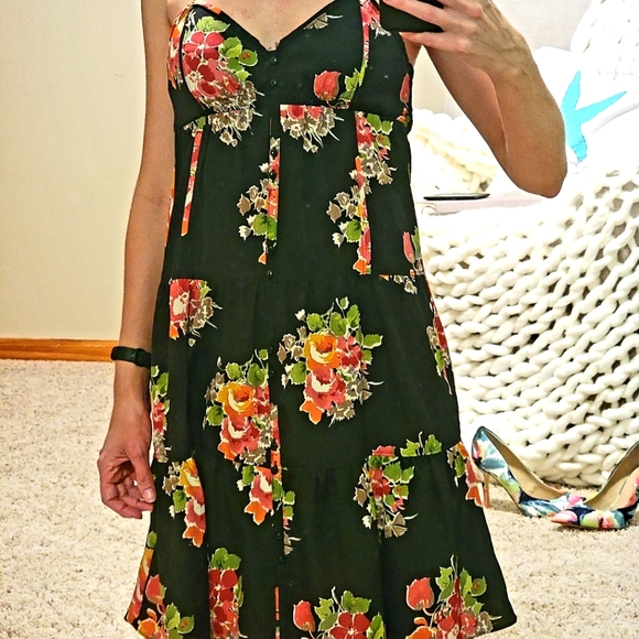 Floral Spagetti Strap Midi Dress- Size 4 - Picture 4 of 9